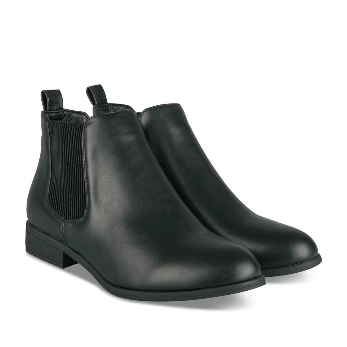 Flat black chelsea ankle boots deals