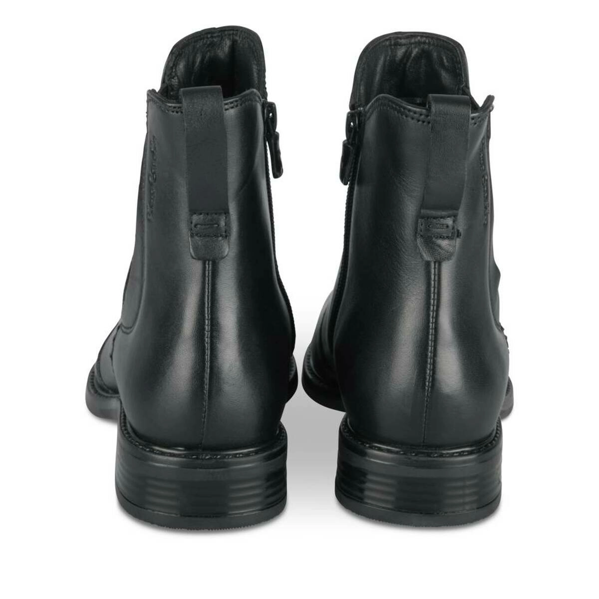 Ankle boots Comfort BLACK Woman LEATHER pattern Plain Zip PIERRE CARDIN