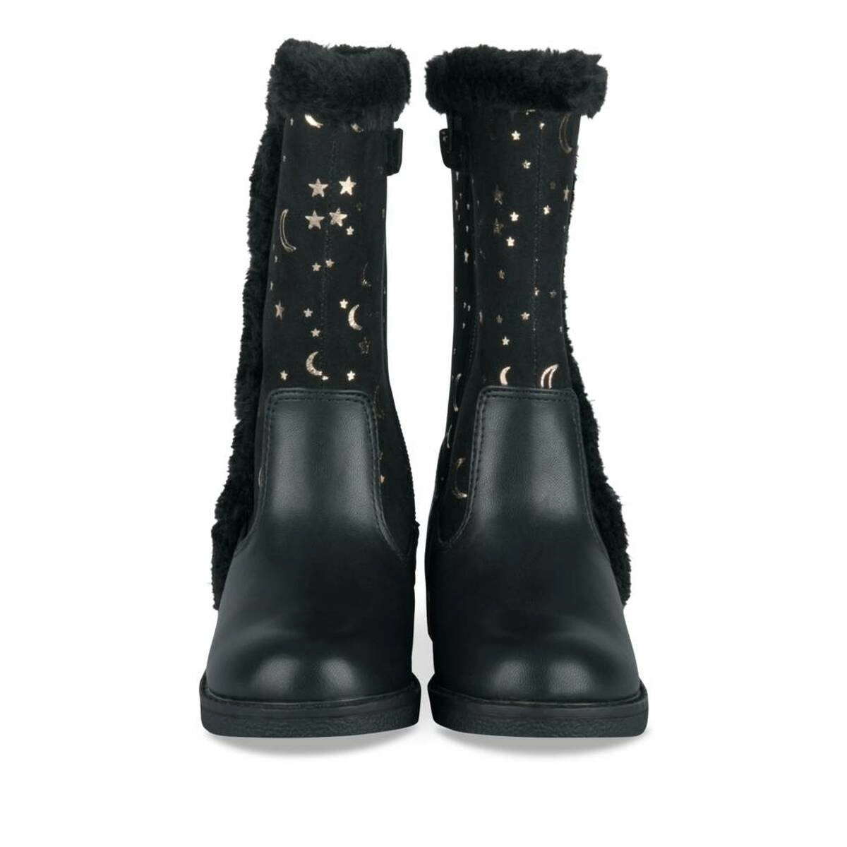 Bottes Fourre NOIR Fille motif Uni Fermeture eclair NINI GIRLS
