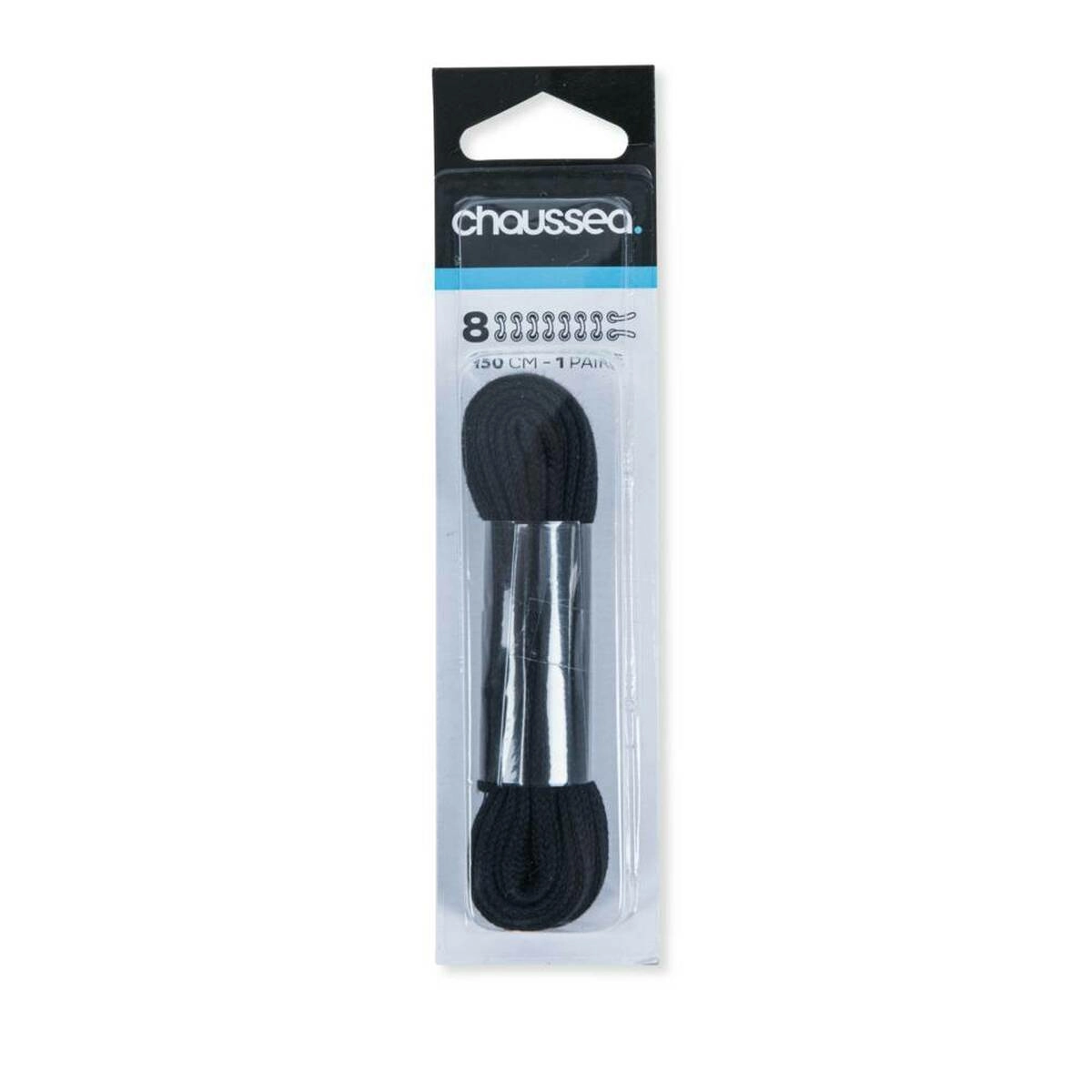 Flat laces 150 cm black CHAUSSEA