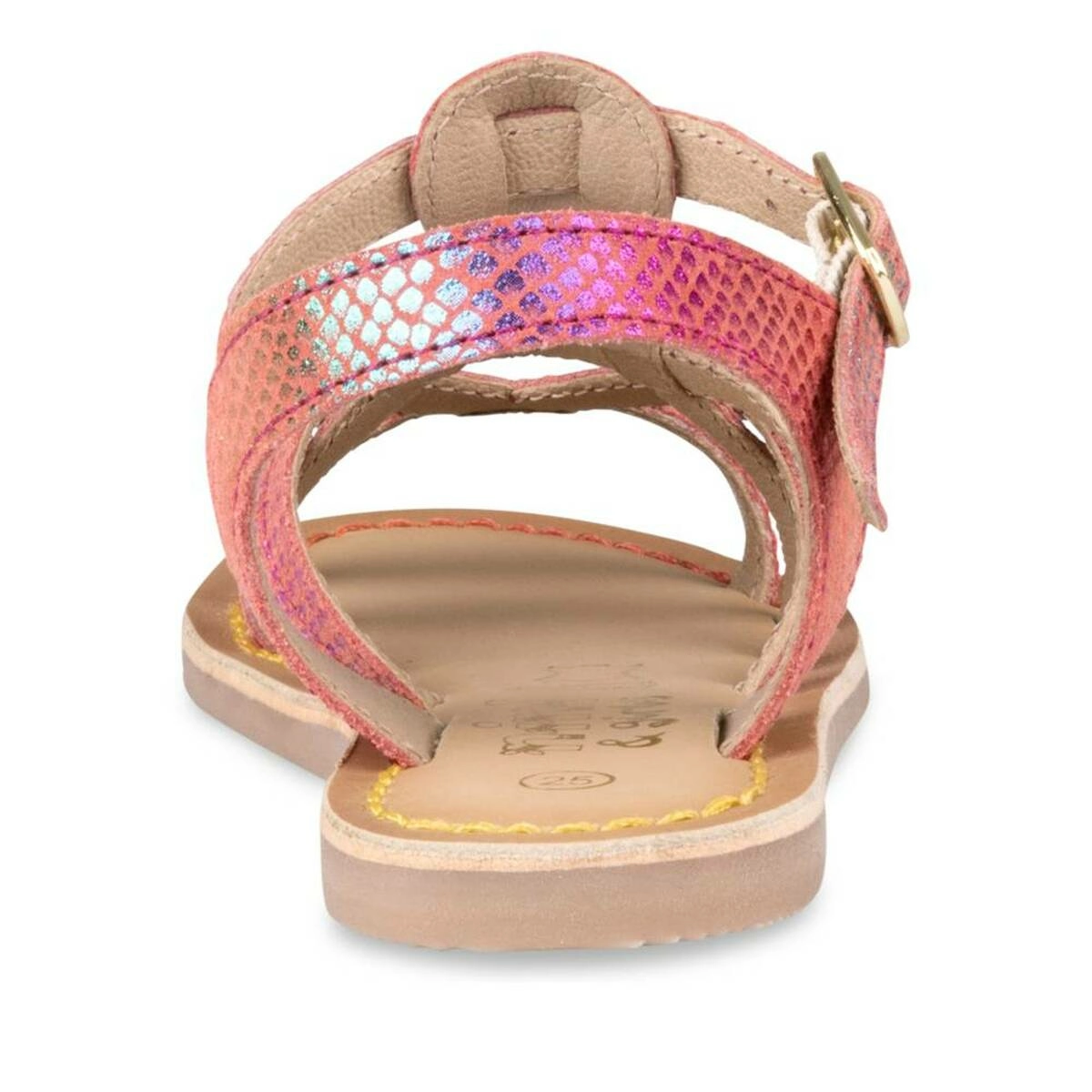 Sandales ROSE Fille CUIR Boucle NINI GIRLS CUIR