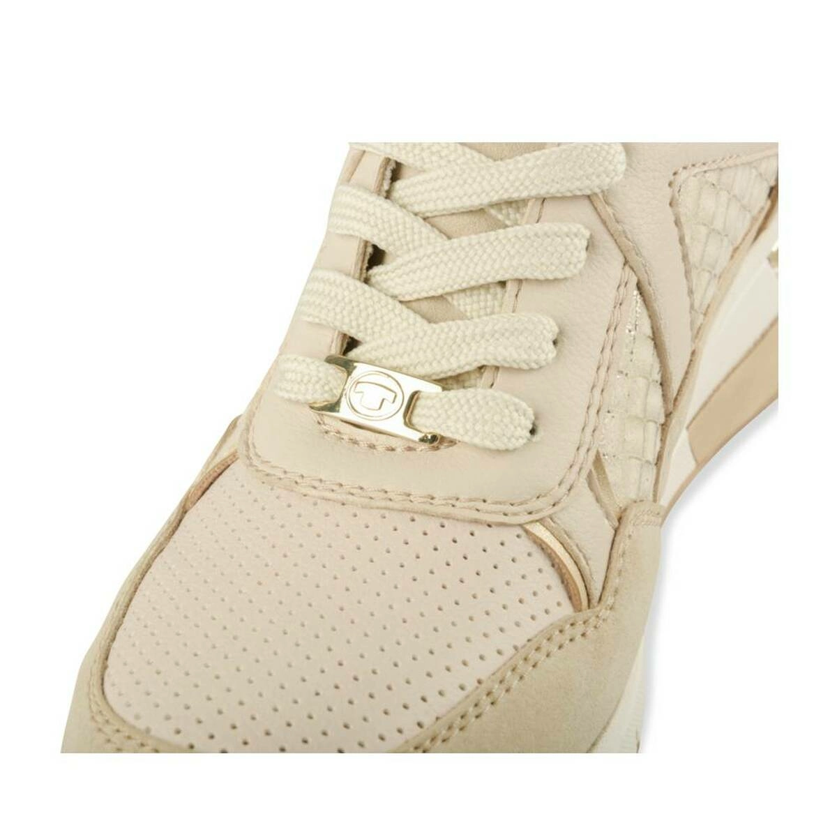 Baskets BEIGE Femme motif Paillettes Lacets TOM TAILOR