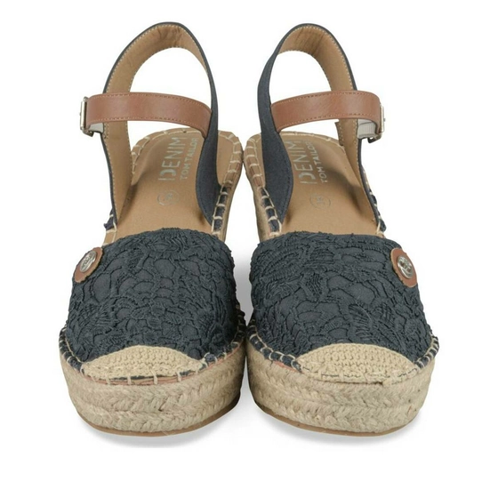 Espadrilles Rope NAVY Woman pattern Animal Buckle TOM TAILOR