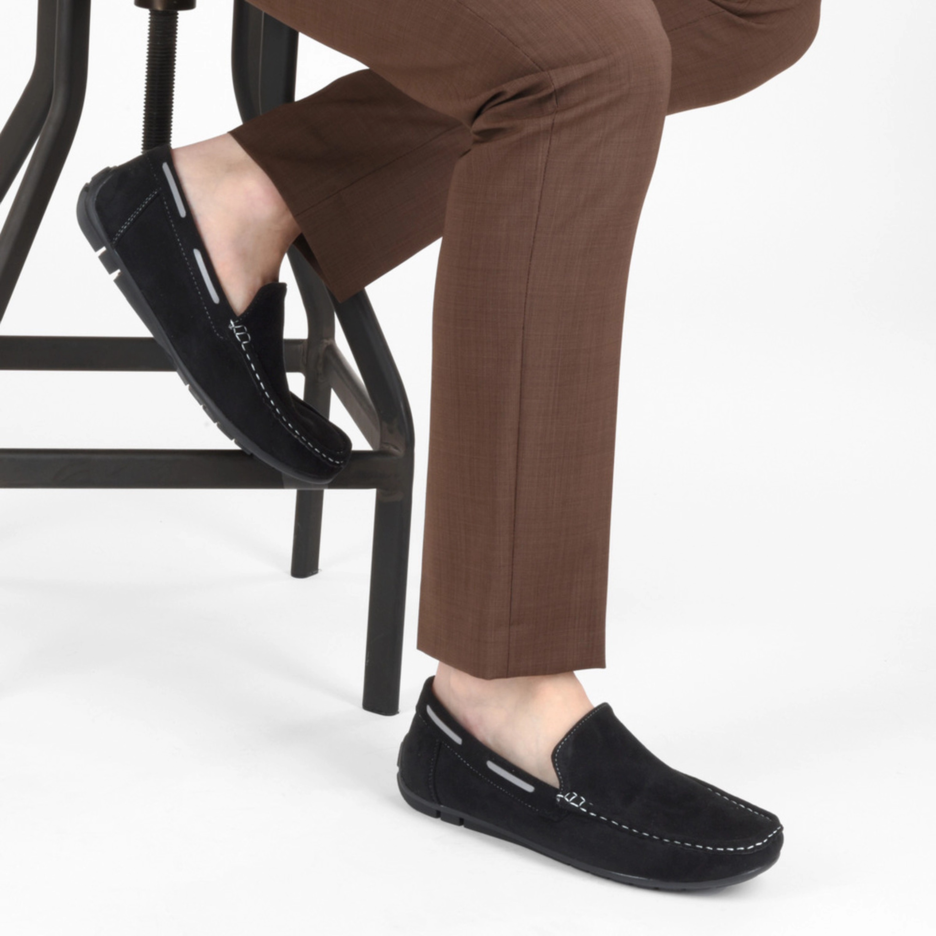 Boat shoes BLACK Men pattern Plain Slip on CAPE BOARD