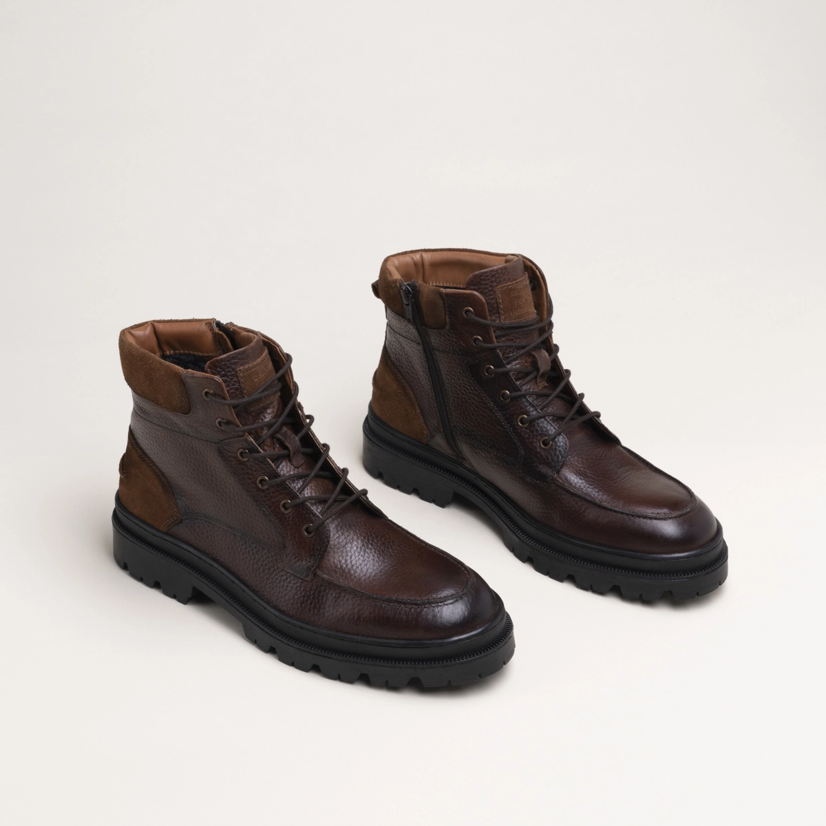 Bottines MARRON Homme CUIR motif Uni Lacets SAN MARINA