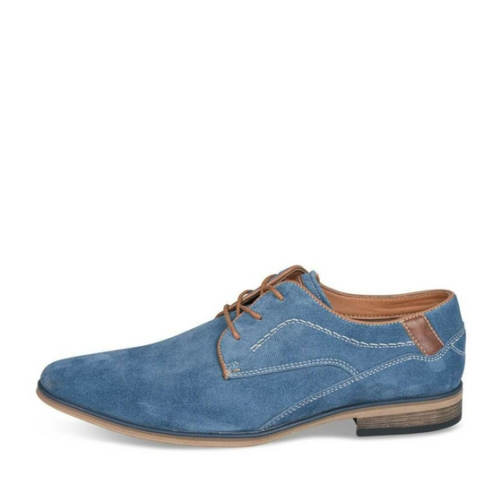 Derbies BLEU B-BLAKE CUIR