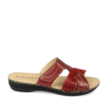 Mules ROUGE GREEN RELAX CUIR