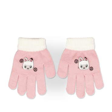 Gants BLANC/ROSE Fille
