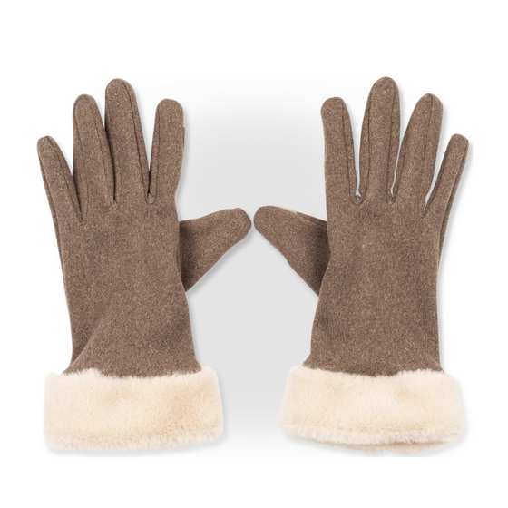 Gants MARRON/BEIGE Femme