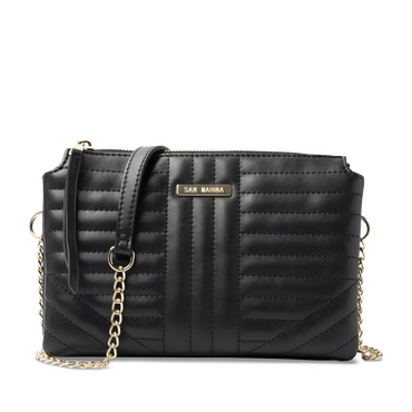 Sac à main noir en cuir SAN MARINA