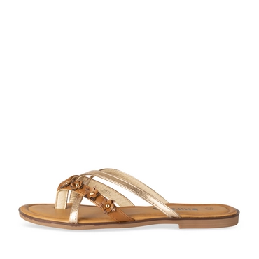 Mules COGNAC/OR Femme