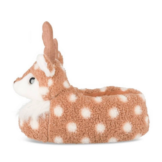 Chaussons peluche renne MARRON MERRY SCOTT