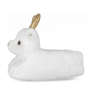 Chaussons peluche renne BLANC MERRY SCOTT