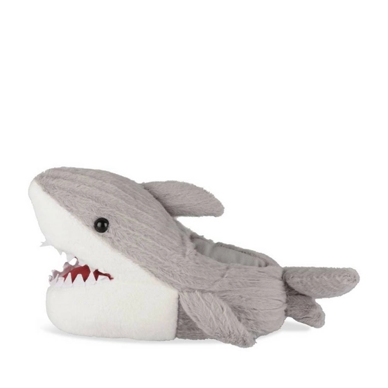 Chaussons peluche requin GRIS TAMS