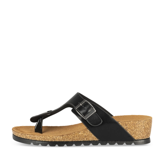 Teenslippers_avec_talon ZWART Dames
