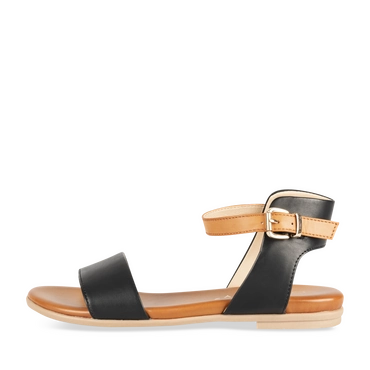 Sandales NOIR/COGNAC Femme