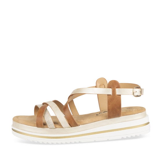 Sandales COGNAC/OR Femme