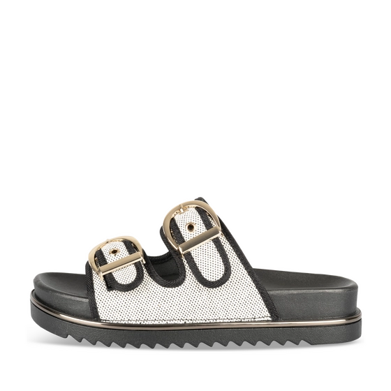 Slippers_avec_talon WIT/ZWART Dames