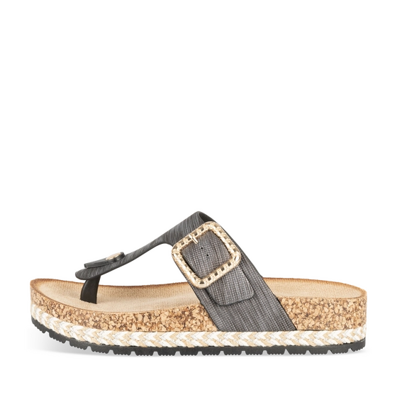 Teenslippers_avec_talon ZWART Dames