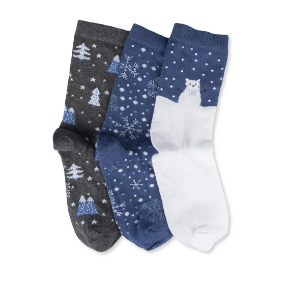 Chaussettes BLANC/BLEU Femme