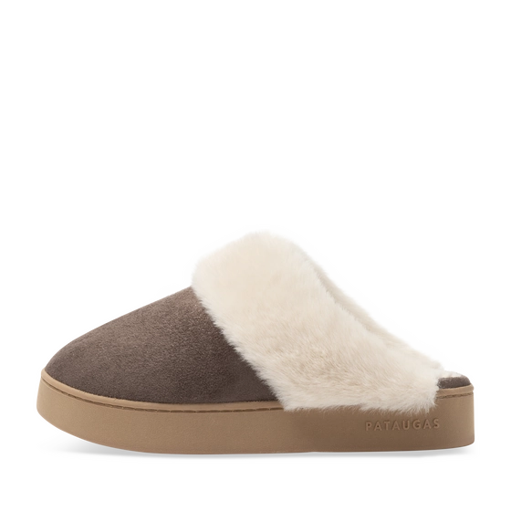 Pantoffels_avec_talon TAUPE Dames