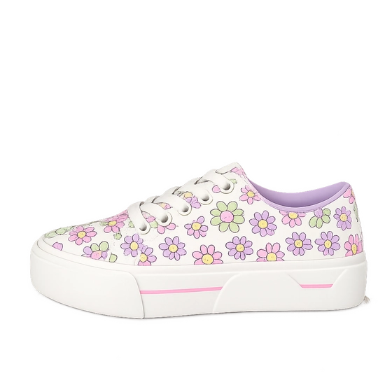 Sneakers WIT GEBLOEMD Dames