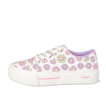 Baskets BLANC FLEURS Femme
