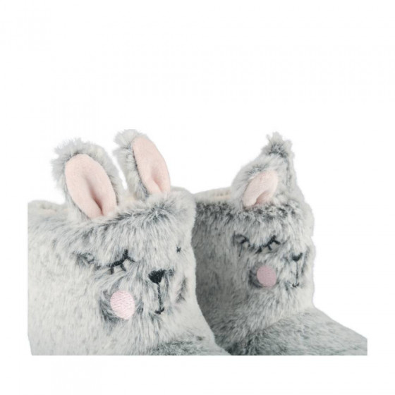 Chaussons bottines lapin GRIS LOVELY SKULL
