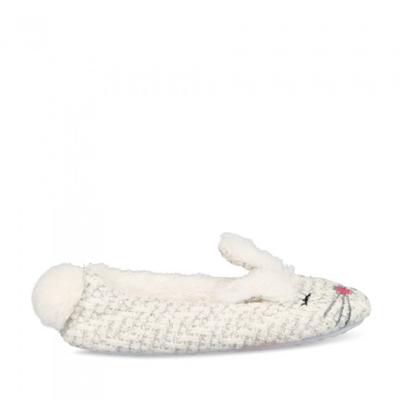 Chaussons lapin BLANC LOVELY SKULL