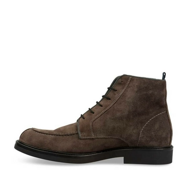 Enkellaarzen GRIJS DENIM SIDE LEER