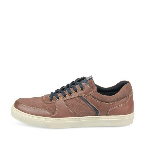 Sneakers KASTANJEBRUIN DENIM SIDE LEER