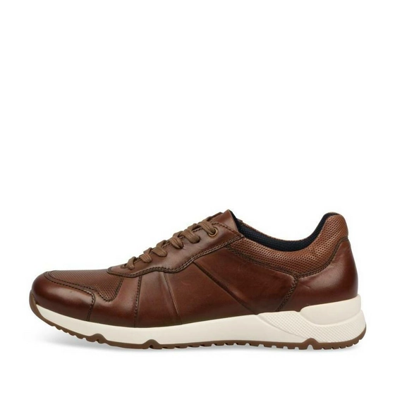 Baskets MARRON DENIM SIDE CUIR