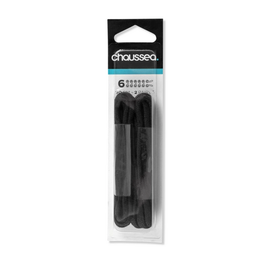 Lacets cordonnet 90 cm noirs CHAUSSEA