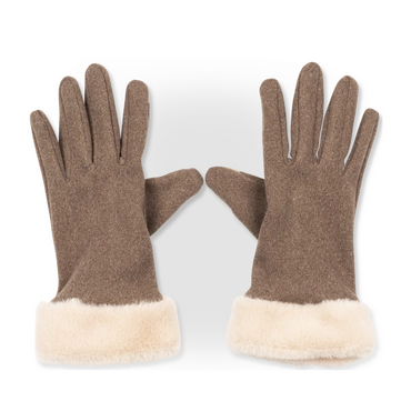 Handschoenen KASTANJEBRUIN/BEIGE Dames