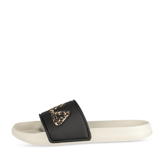 Claquettes NOIR/LEOPARD Fille