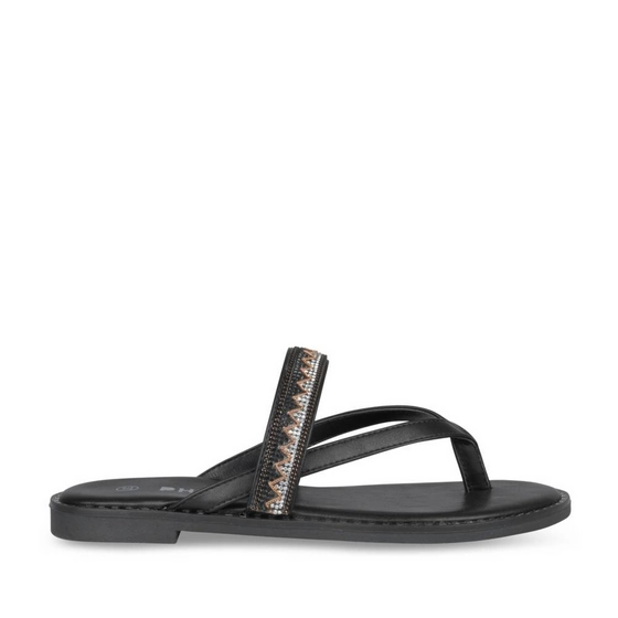 Teenslippers_avec_talon ZWART Dames