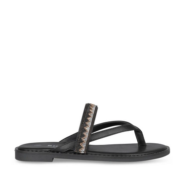 Teenslippers_avec_talon ZWART Dames