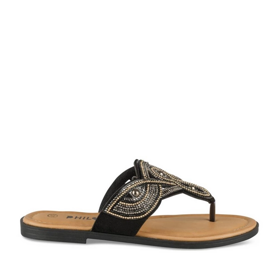 Teenslippers_avec_talon ZWART Dames