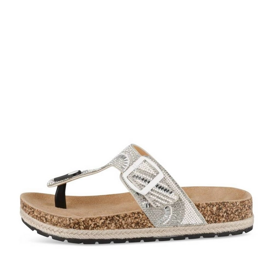 Teenslippers_avec_talon ZILVER Dames
