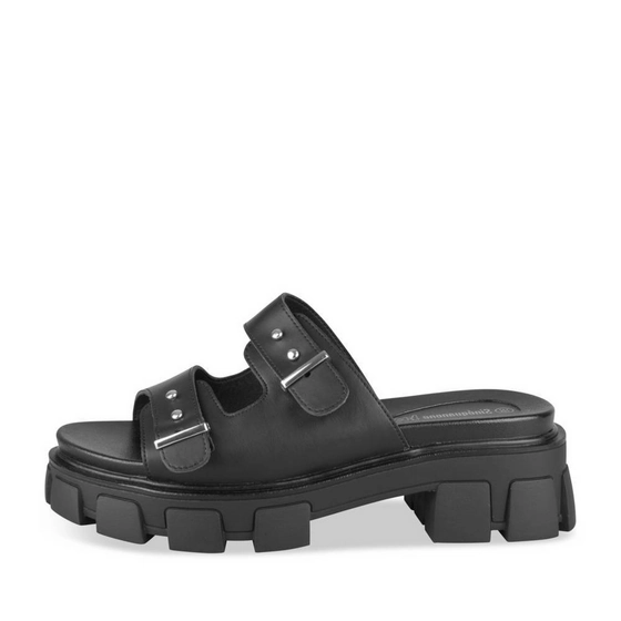 Slippers_avec_talon ZWART Dames