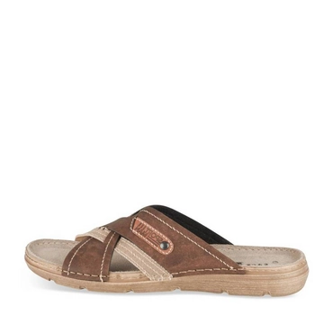 Mules MARRON/BEIGE Homme
