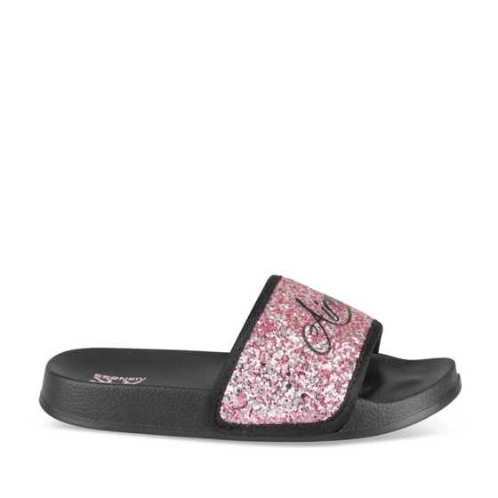Badslippers_avec_talon ZWART/VIOLET Dames