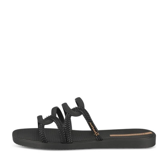 Badslippers_avec_talon ZWART Dames