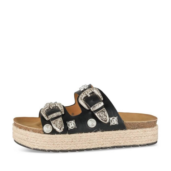 Slippers_avec_talon ZWART Dames