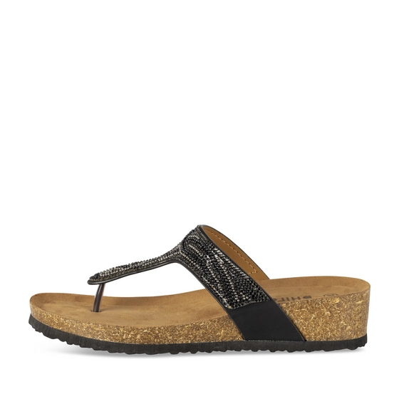 Teenslippers_avec_talon ZWART Dames
