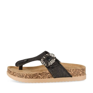 Teenslippers_avec_talon ZWART Dames