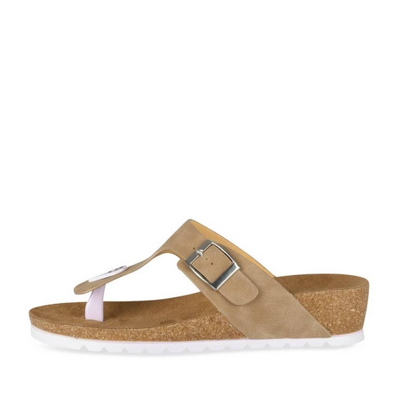 Teenslippers_avec_talon BEIGE Dames