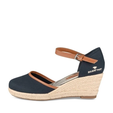 Espadrilles_avec_talon NAVY/ COGNAC Dames