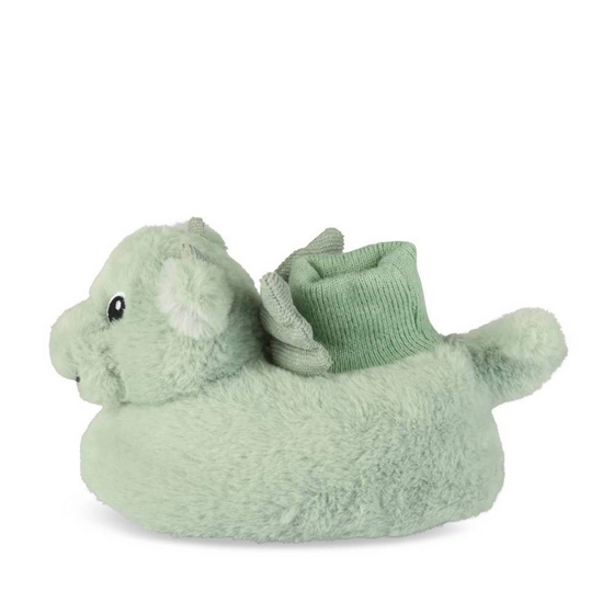 Chaussons peluche dragon VERT CHARLIE & FRIENDS